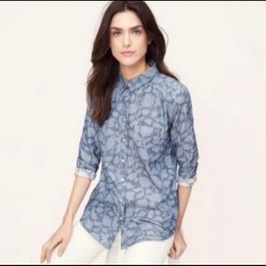 LOFT Softened Chambray Shirt